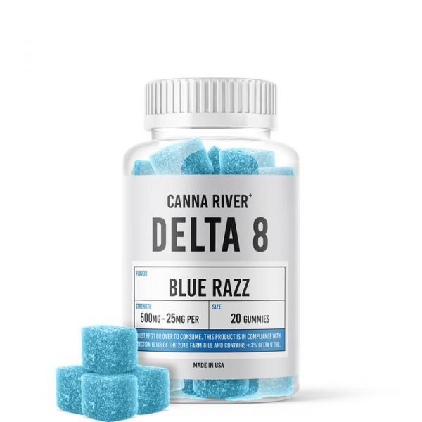 Canna River Delta 8 Gummies Blue Razz 500mg 20ct